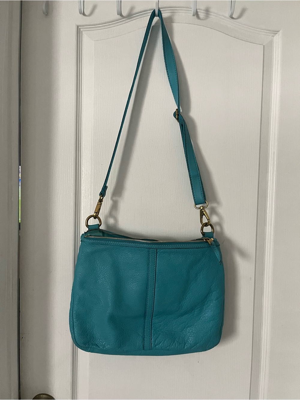 Fossil Pebbled  Crossbody Leather Slouchy Bag